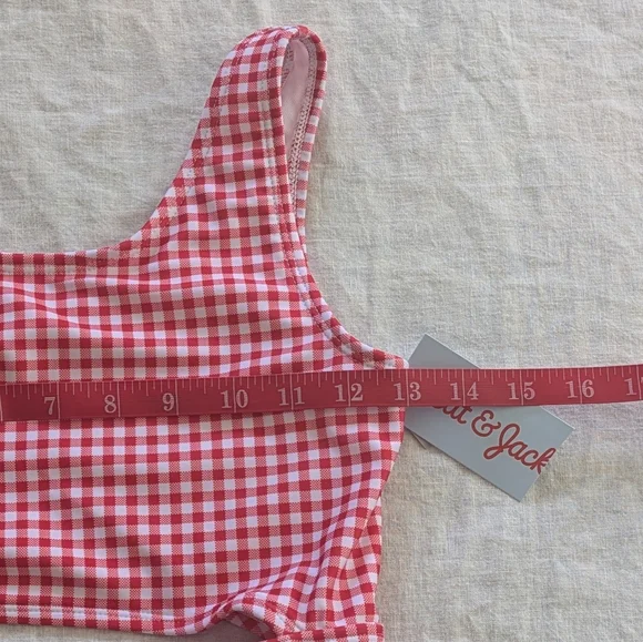 Girls Red Gingham Swimsuit - Picture 10 of 10